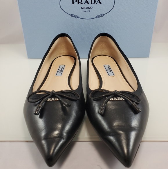 Prada Black Pointed Toe Flats - Picture 6 of 12